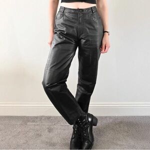 Bagatelle Black Faux Leather High Waist Clean Girl Edgy Straight Leg Jeans SZ XL
